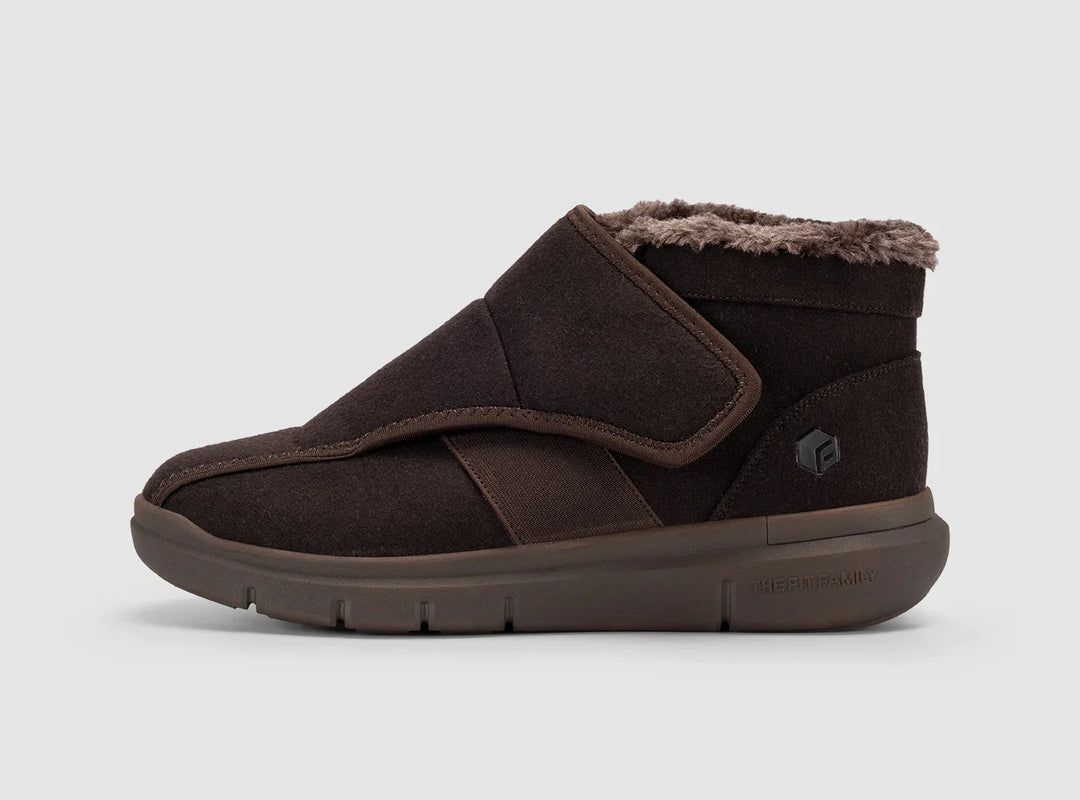 FitVille Men's EasyTop Diabetic Winter Boots V1 by FitVille