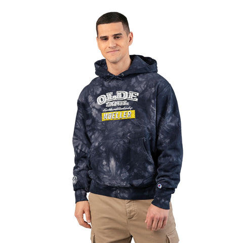 Olde Soul Mueller Tie-Dye Champion Hoodie — Embroidered Graphic