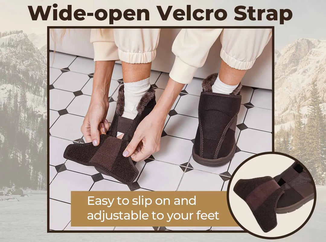 FitVille Men's EasyTop Diabetic Winter Boots V1 by FitVille