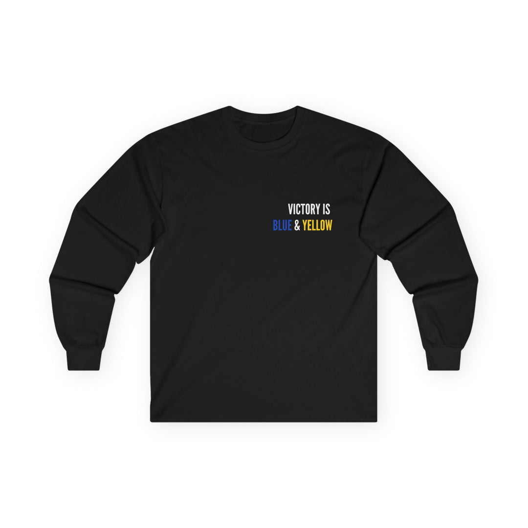 Victory is  Blue & Yellow Cotton Long Sleeve Tee