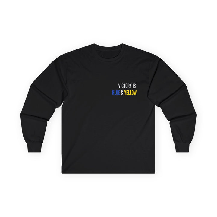 Victory is  Blue & Yellow Cotton Long Sleeve Tee