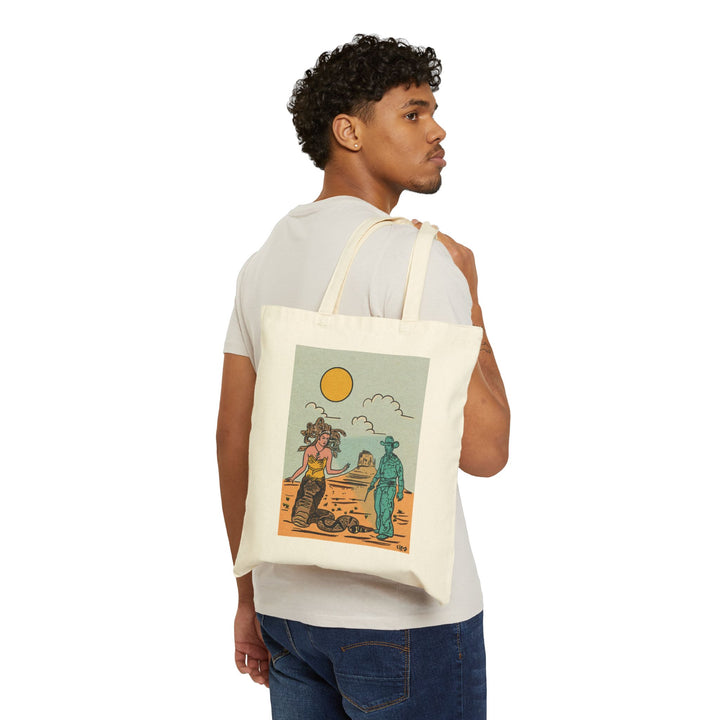 Medusa Sees A Cowboy Canvas Tote Bag
