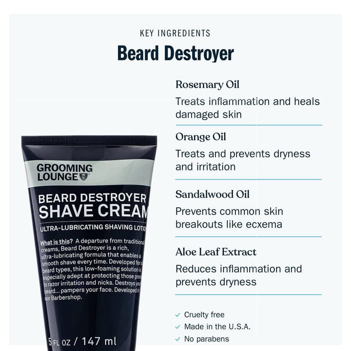 Grooming Lounge Beard Destroyer Shave Cream by Grooming Lounge