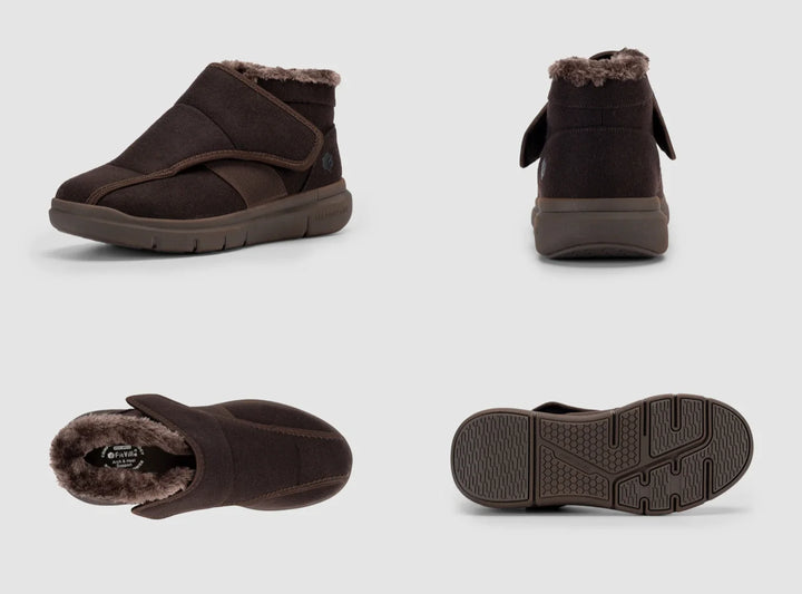 FitVille Men's EasyTop Diabetic Winter Boots V1 by FitVille