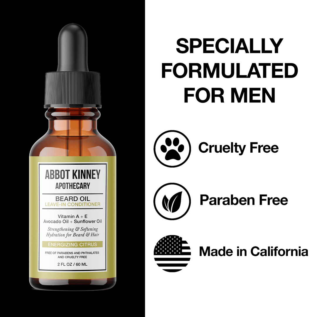 Softening Beard and Mustache Oil, Strengthens and Conditions, Energizing Citrus, 2oz by Abbot Kinney Apothecary by  Los Angeles Brands