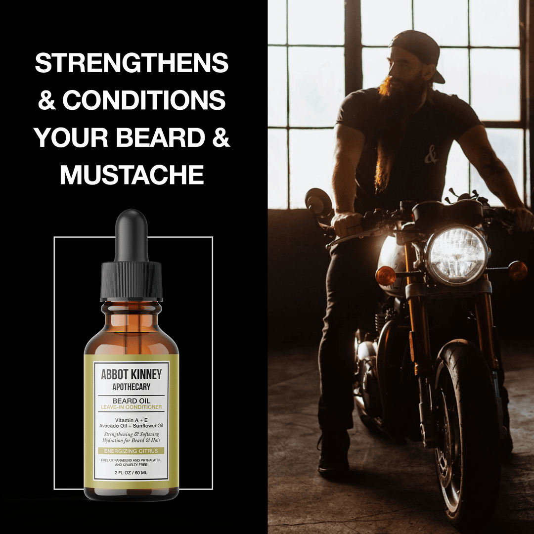 Softening Beard and Mustache Oil, Strengthens and Conditions, Energizing Citrus, 2oz by Abbot Kinney Apothecary by  Los Angeles Brands