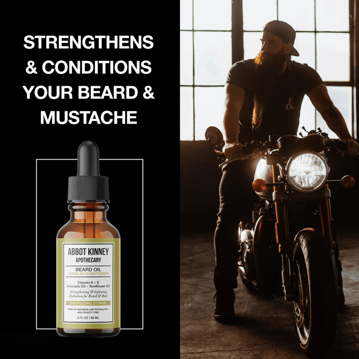 Softening Beard and Mustache Oil, Strengthens and Conditions, Energizing Citrus, 2oz by Abbot Kinney Apothecary by  Los Angeles Brands