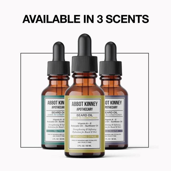 Softening Beard and Mustache Oil, Strengthens and Conditions, Energizing Citrus, 2oz by Abbot Kinney Apothecary by  Los Angeles Brands