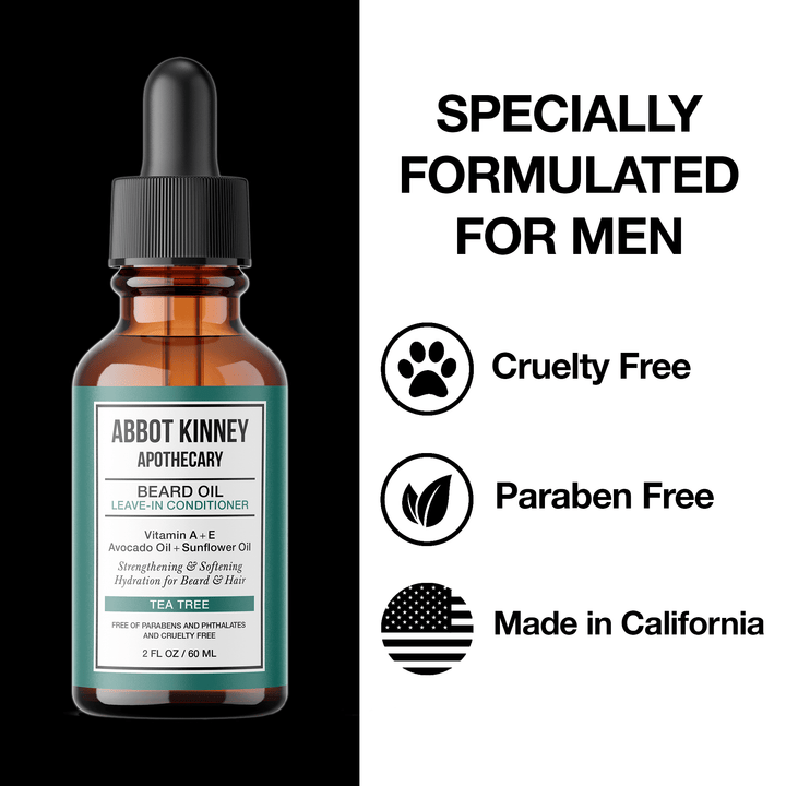 Softening Beard and Mustache Oil, Strengthens and Conditions, Tea Tree, 2 oz by Abbot Kinney Apothecary by  Los Angeles Brands