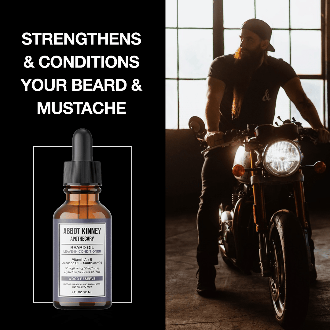Softening Beard and Mustache Oil, Strengthens and Conditions, Wood Reserve, 2oz by Abbot Kinney Apothecary by  Los Angeles Brands