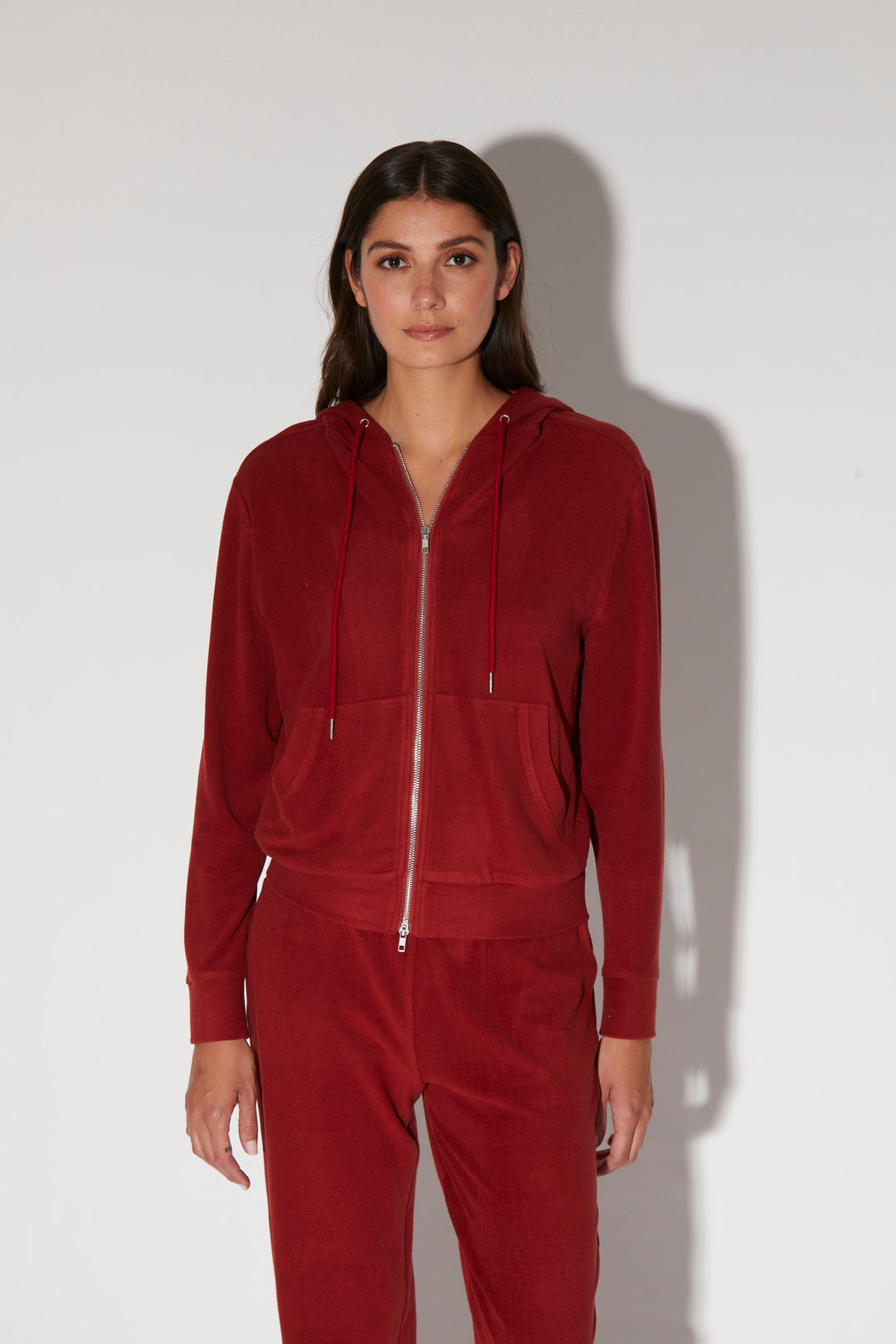 Melory Hoodie, Garnet - Brushed Knit by Walter Baker