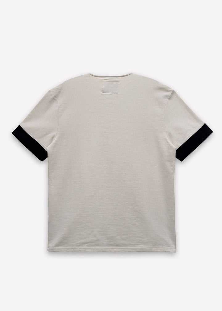 Konus Men's Ss Henley Tee / Owen In Beige by Shop at Konus