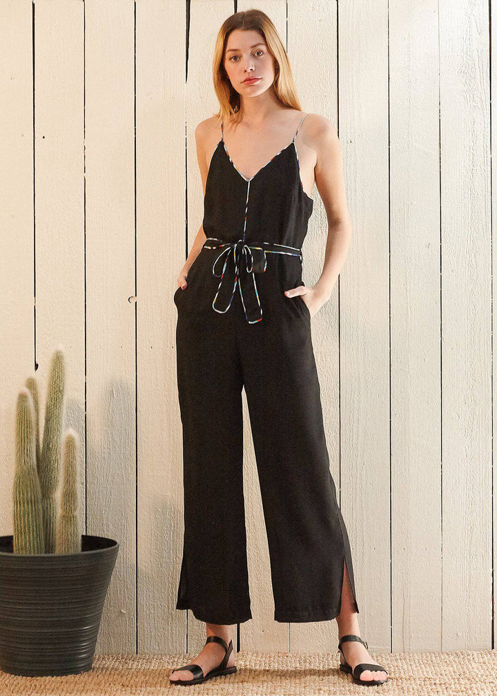 Multi-color Binding Jumpsuit in Black by Shop at Konus