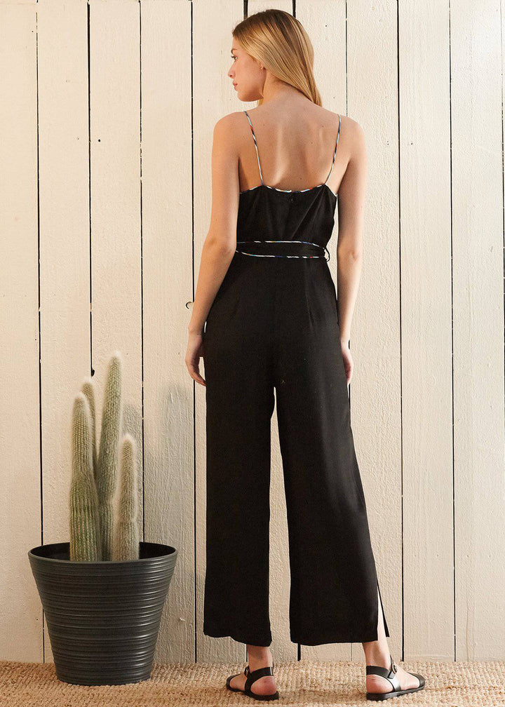 Multi-color Binding Jumpsuit in Black by Shop at Konus