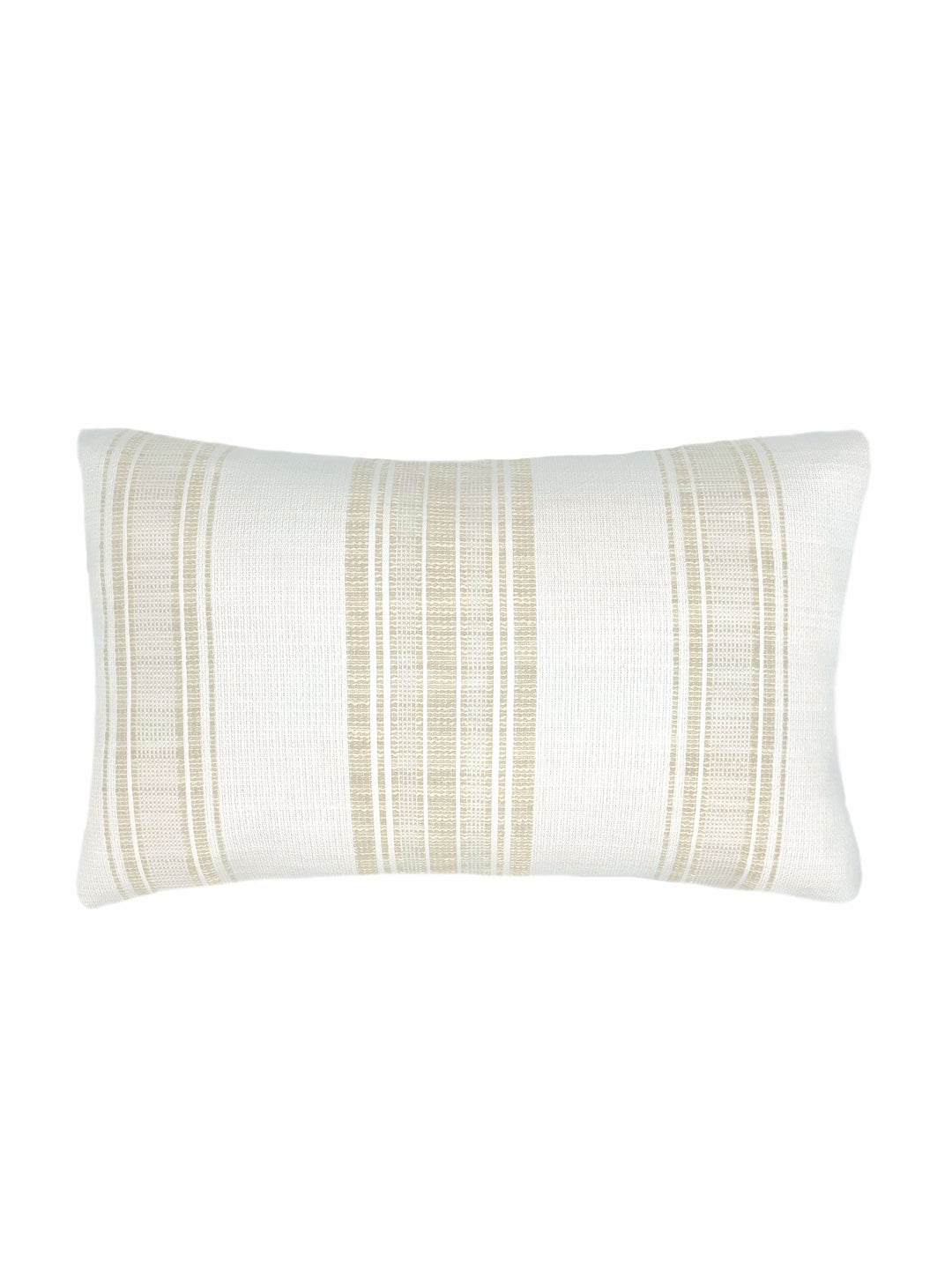 Beach Club Beige Stripe Indoor and Outdoor Pillow by Anaya