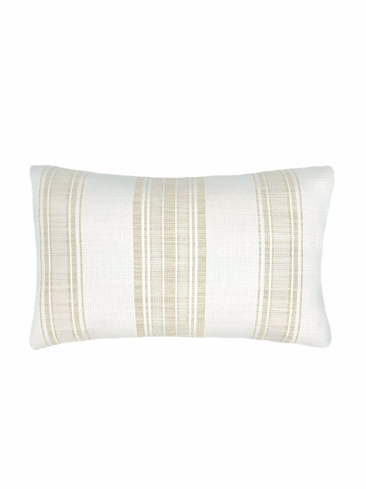 Beach Club Beige Stripe Indoor and Outdoor Pillow by Anaya