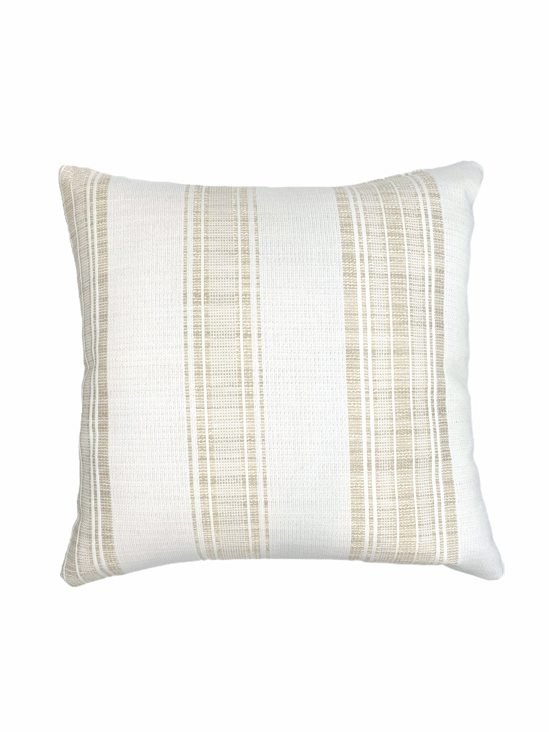 Beach Club Beige Stripe Indoor and Outdoor Pillow by Anaya