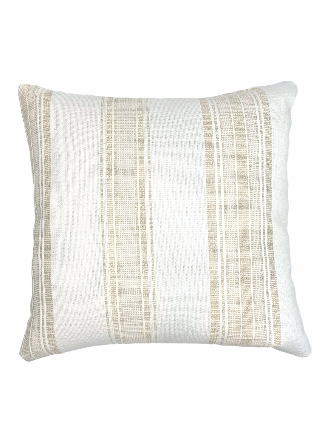 Beach Club Beige Stripe Indoor and Outdoor Pillow by Anaya