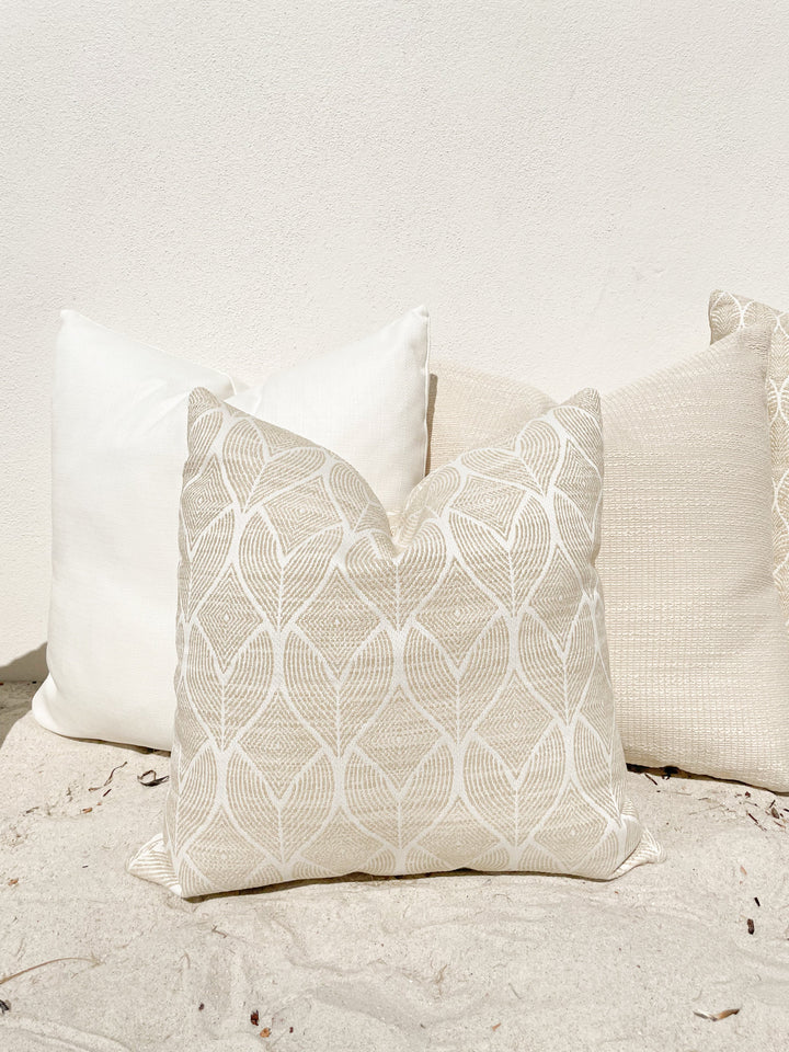 Cool Tropics Beige Outdoor Pillow by Anaya