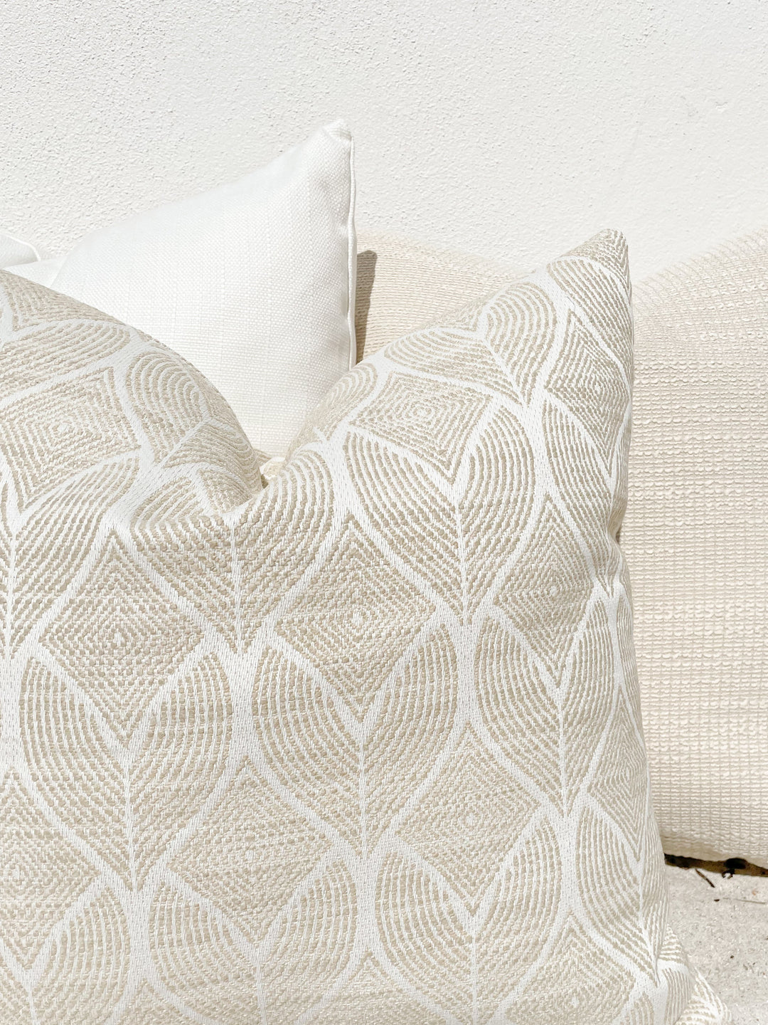 Cool Tropics Beige Outdoor Pillow by Anaya