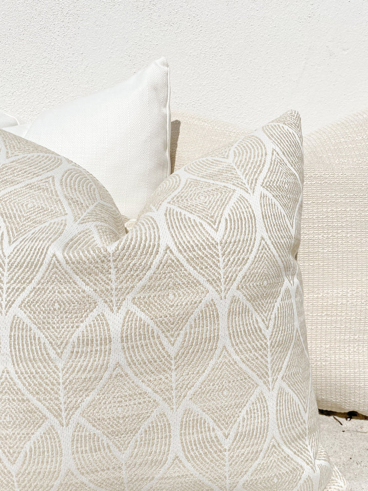 Cool Tropics Beige Outdoor Pillow by Anaya