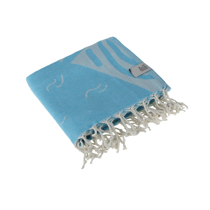 Clean Ocean Peshtemal Pure Cotton Beach Towel by La'Hammam