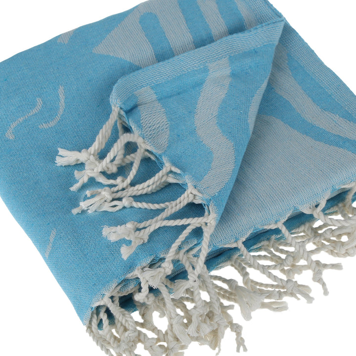 Clean Ocean Peshtemal Pure Cotton Beach Towel by La'Hammam