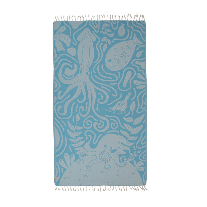 Clean Ocean Peshtemal Pure Cotton Beach Towel by La'Hammam