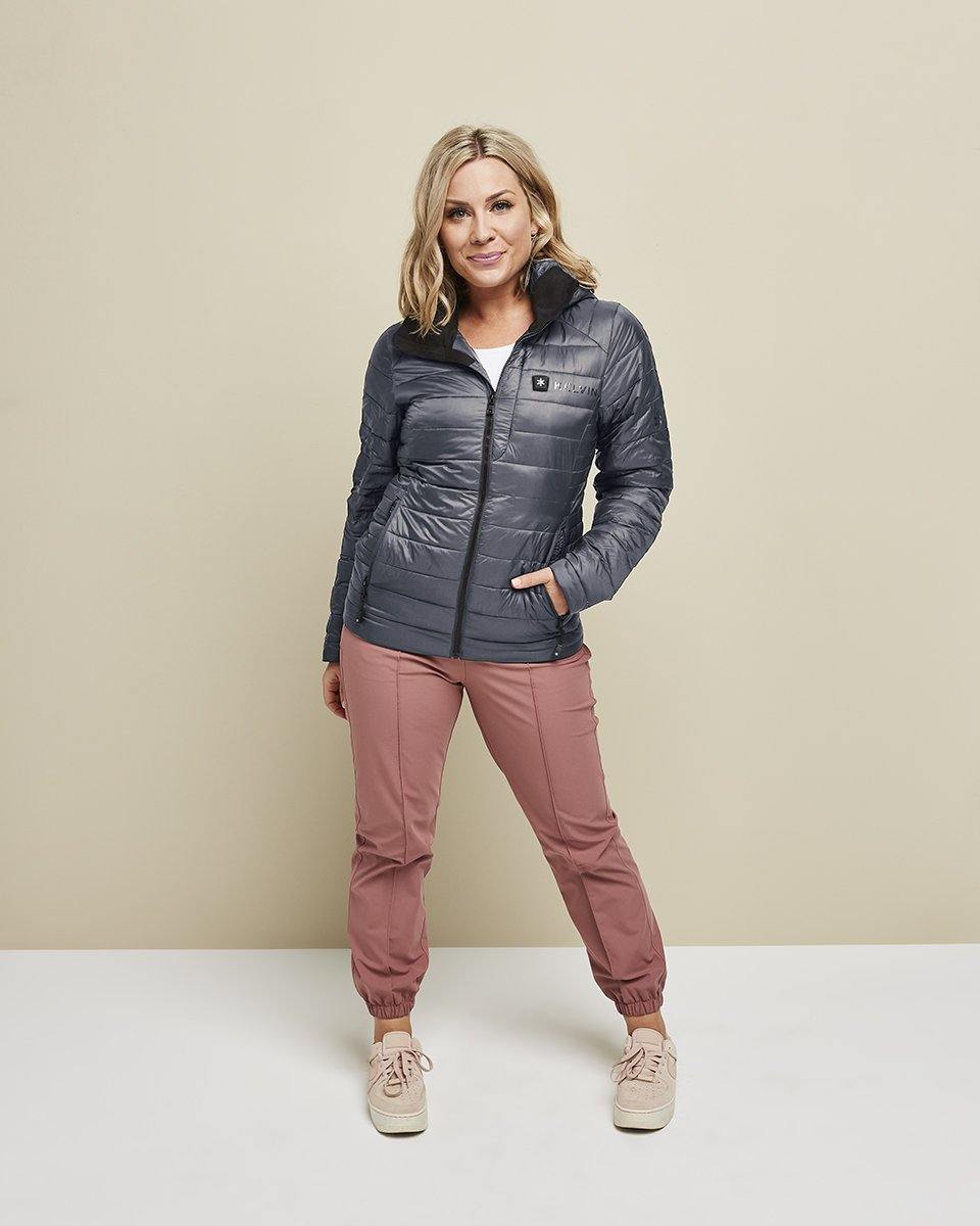 Aura Women’s Heated Jacket Grey by Kelvin Coats