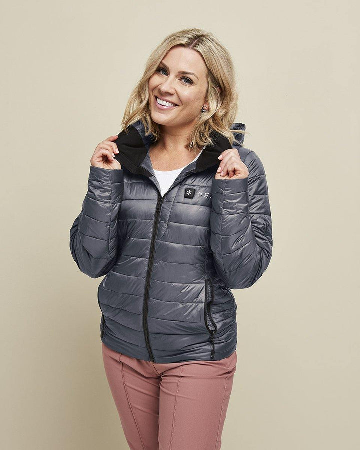 Aura Women’s Heated Jacket Grey by Kelvin Coats