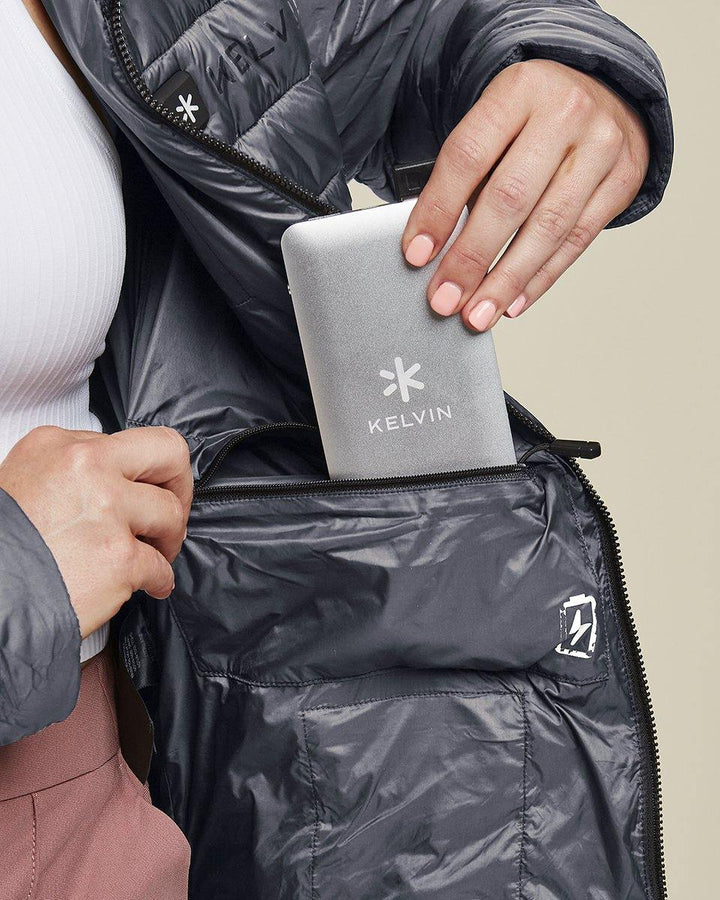 Aura Women’s Heated Jacket Grey by Kelvin Coats