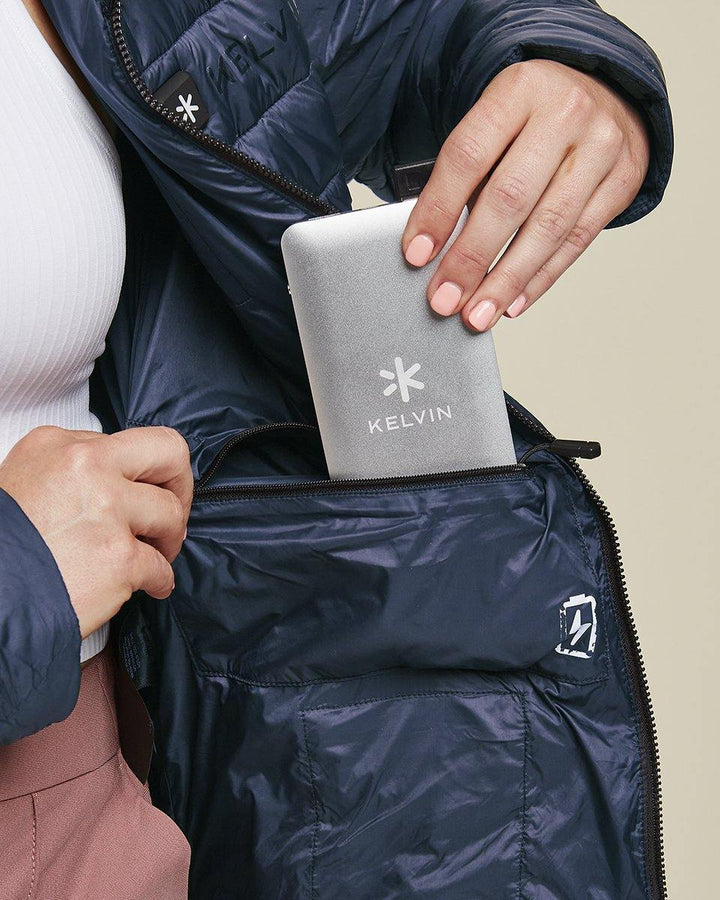 Aura Women’s Heated Jacket Blue by Kelvin Coats