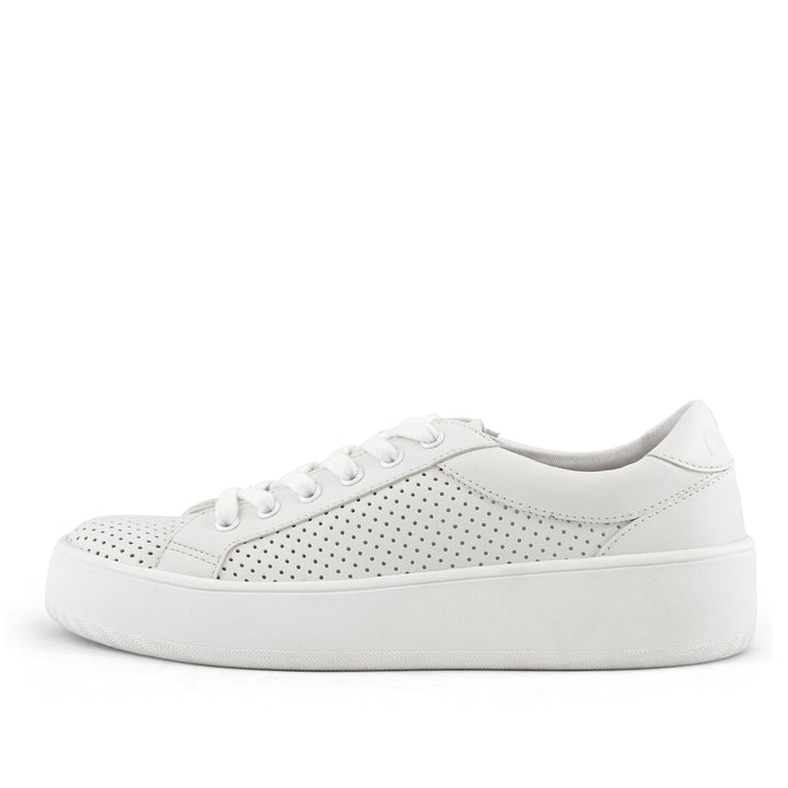 Women's Manila Perf Lace Up Sneaker White by Nest Shoes