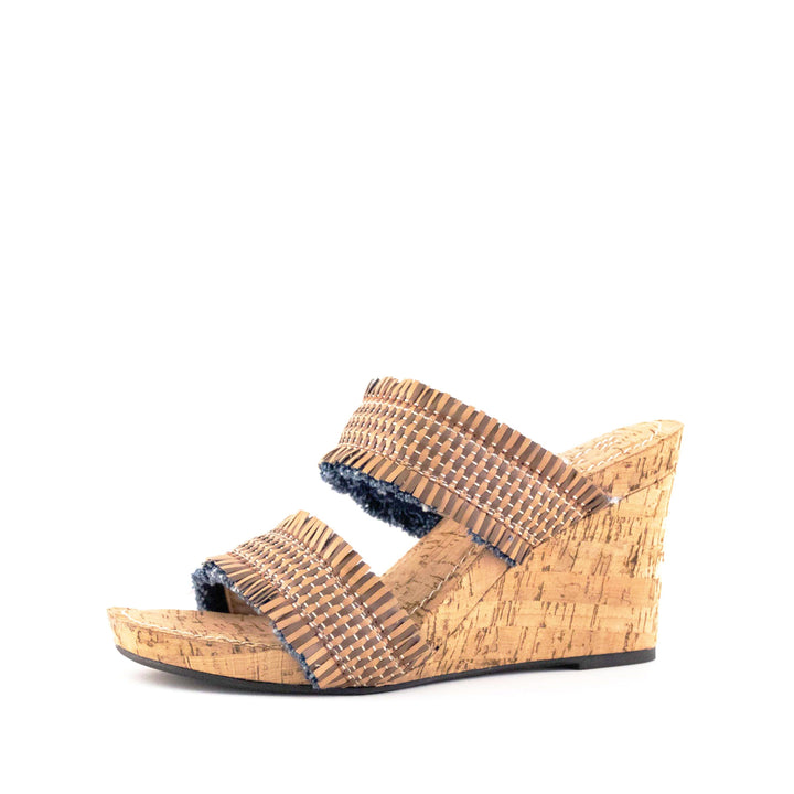 Women's Mone Two Band Wedge Natural by Nest Shoes