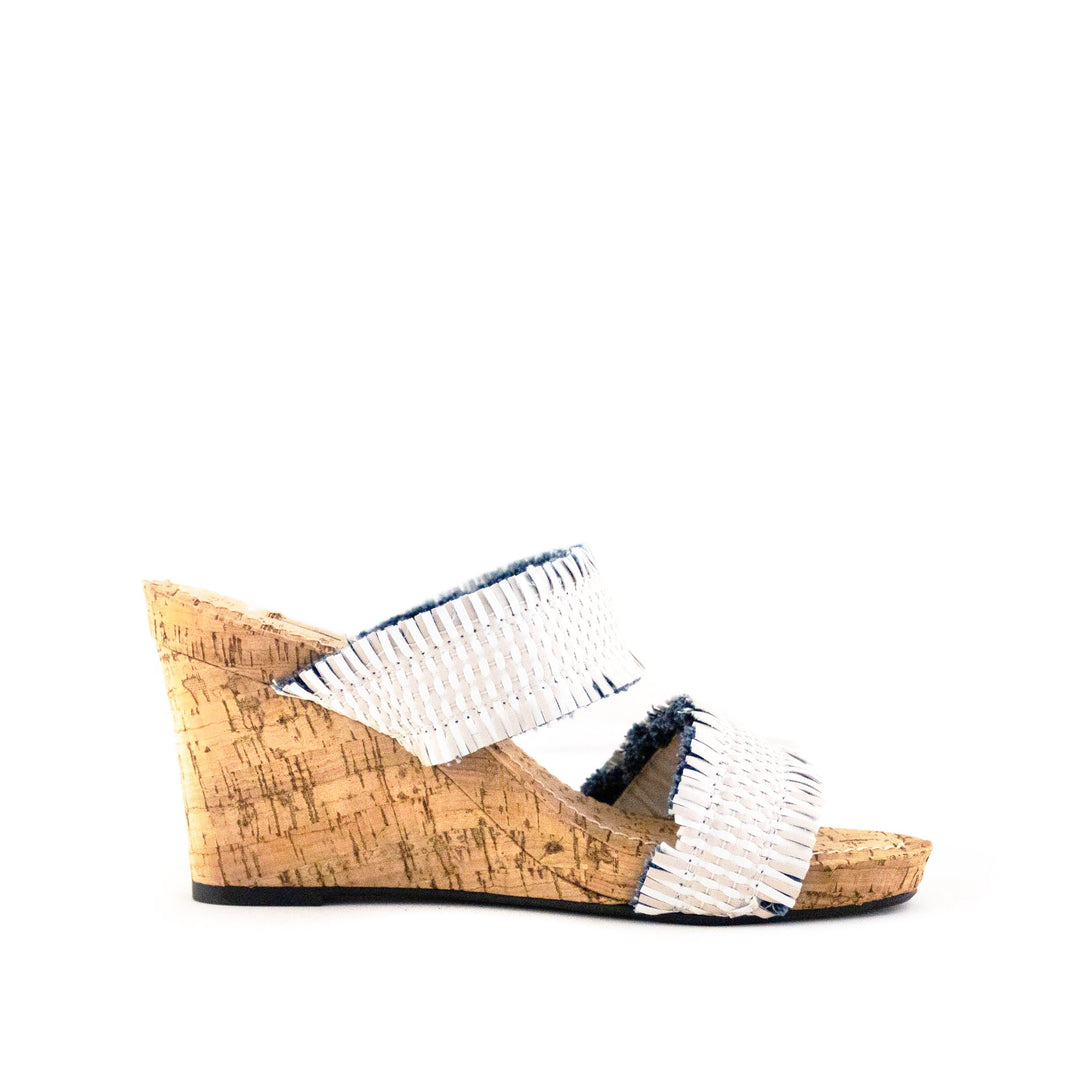 Women's Mone Two Band Wedge White by Nest Shoes