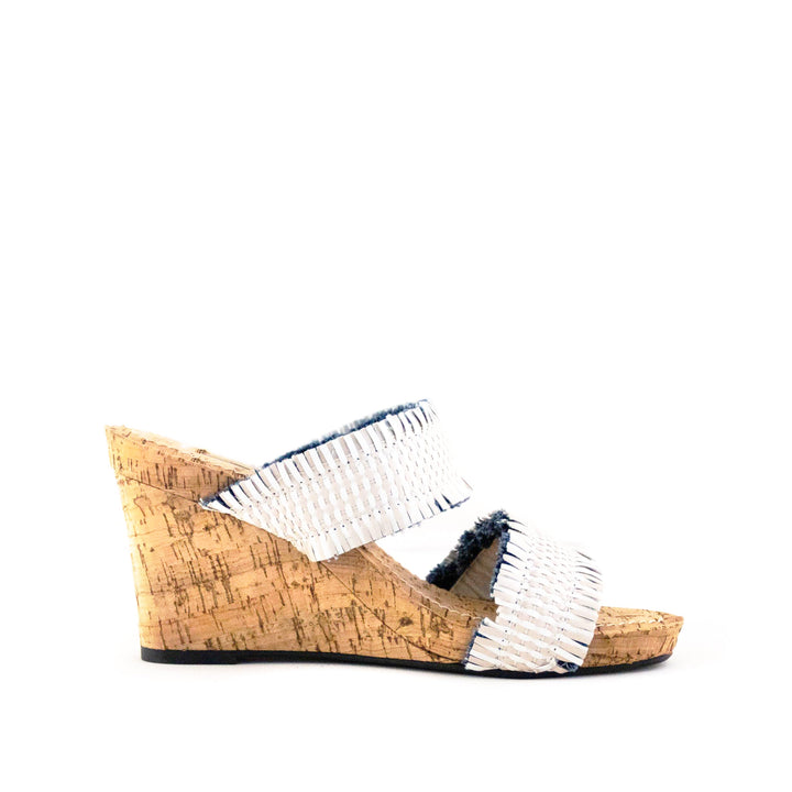 Women's Mone Two Band Wedge White by Nest Shoes