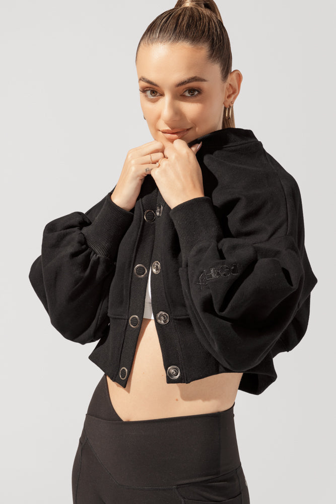 Belle Cropped Cardigan - Black by POPFLEX®