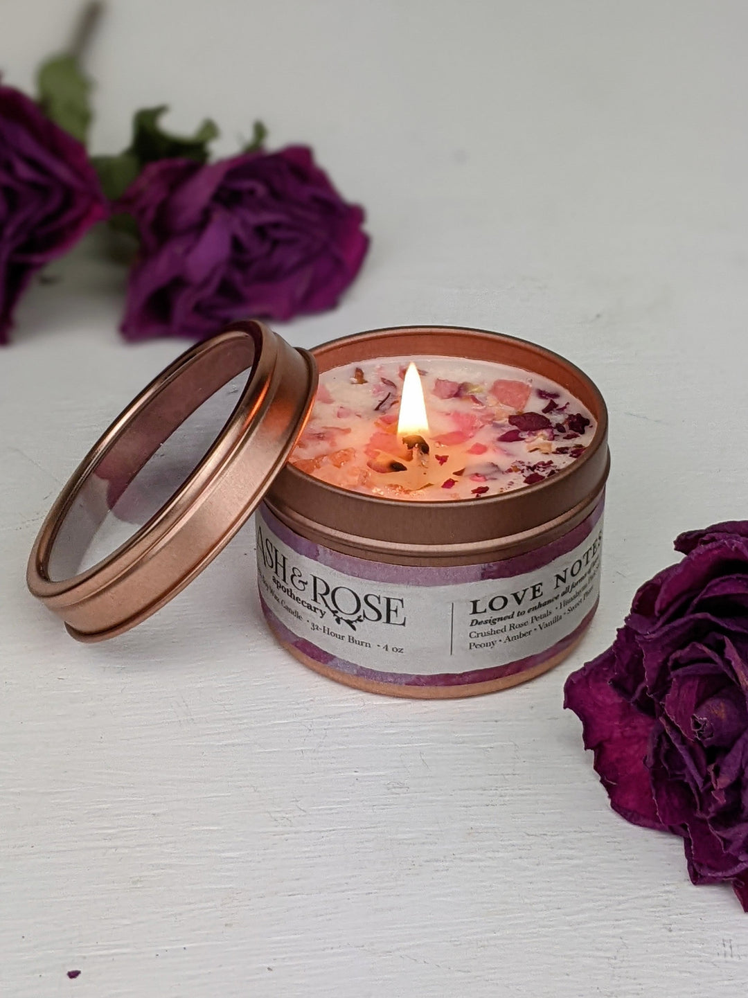 Love Notes Rose + Pink Salt Candle by Ash & Rose