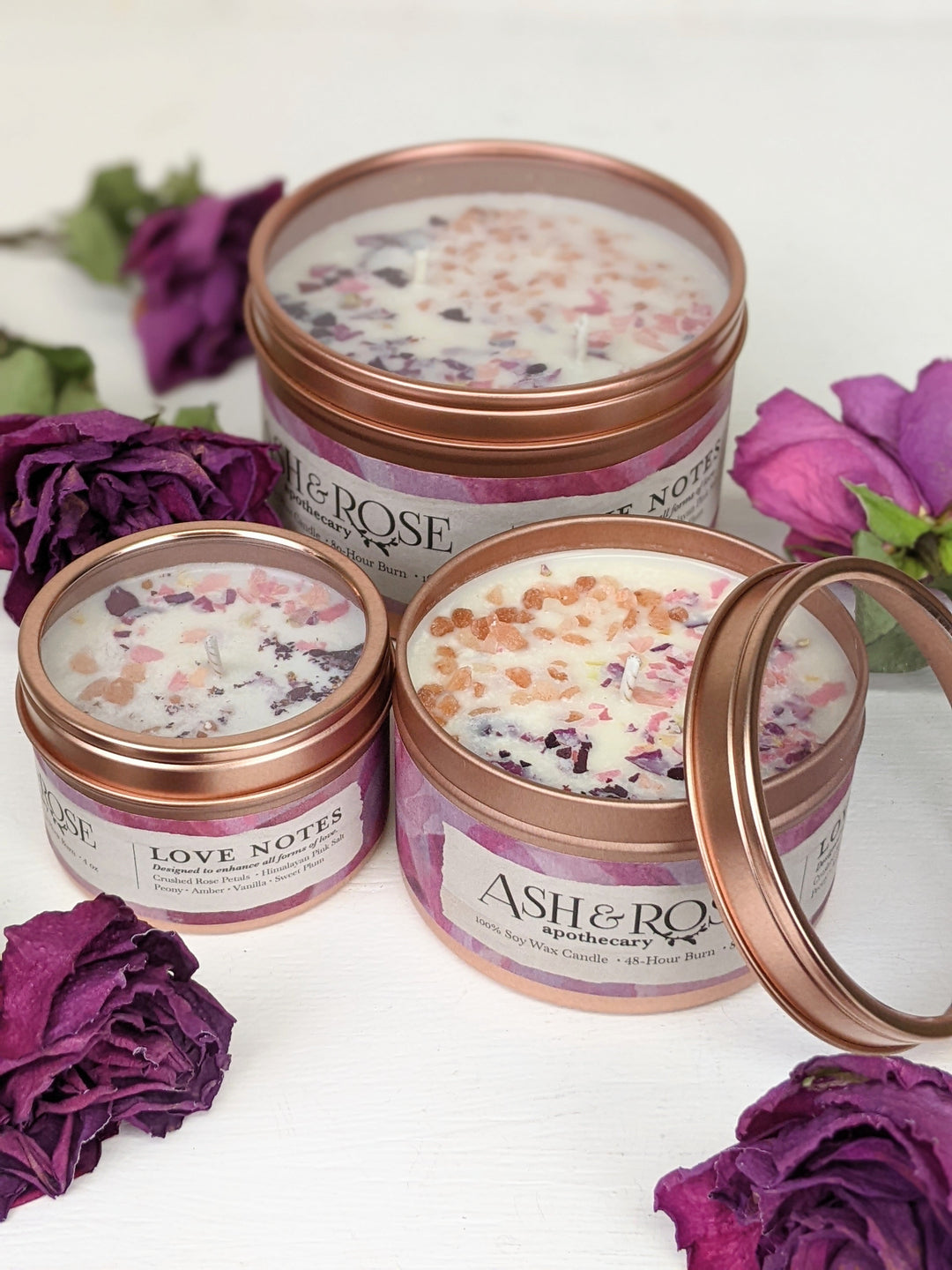 Love Notes Rose + Pink Salt Candle by Ash & Rose