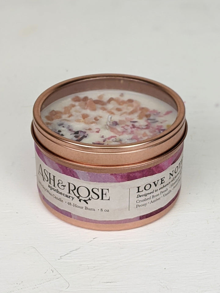 Love Notes Rose + Pink Salt Candle by Ash & Rose