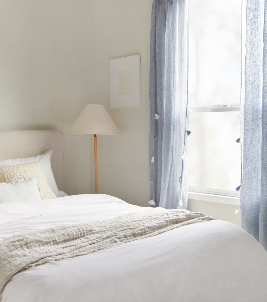 Chambray Linen Curtain with Tassels by Anaya