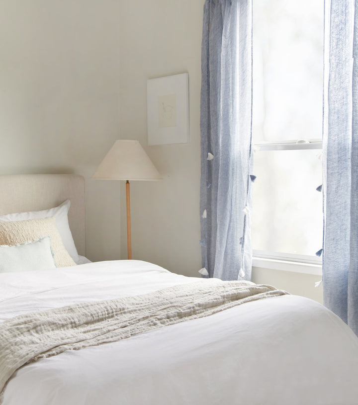 Chambray Linen Curtain with Tassels by Anaya