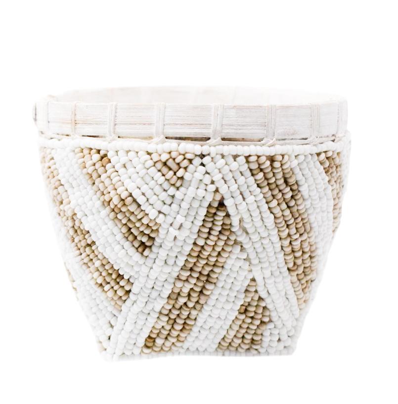 BAMBOO BEADED TRINKET BASKET by POPPY + SAGE