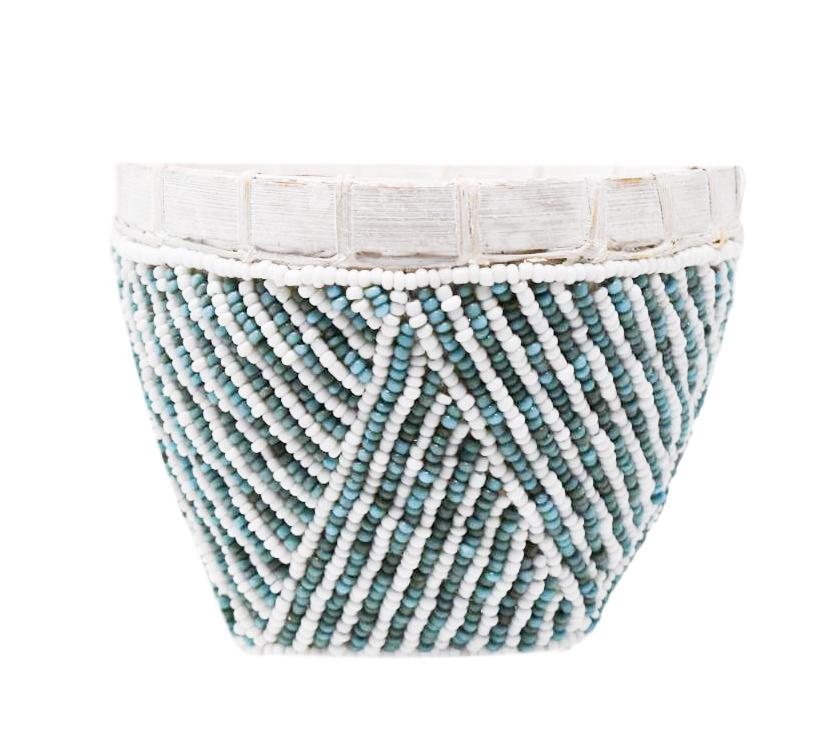 BAMBOO BEADED TRINKET BASKET by POPPY + SAGE