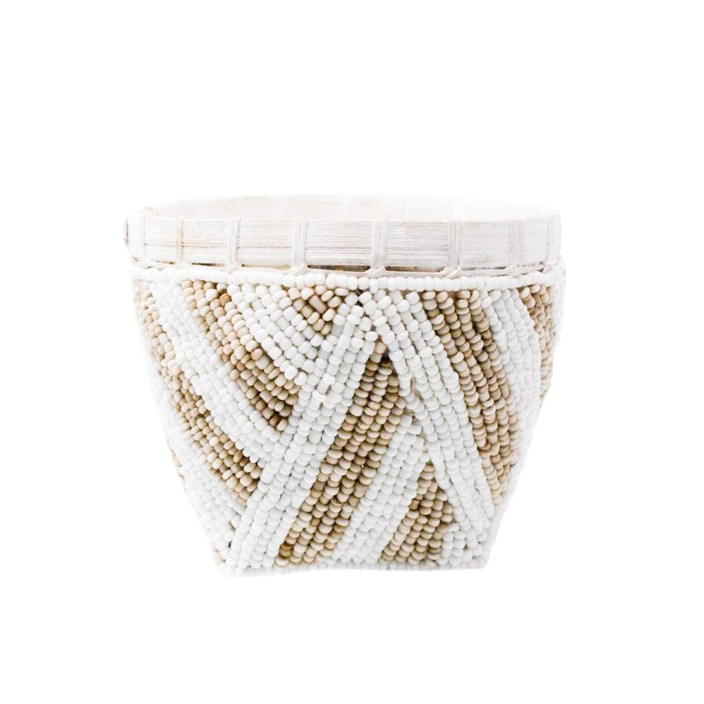 BAMBOO BEADED TRINKET BASKET by POPPY + SAGE