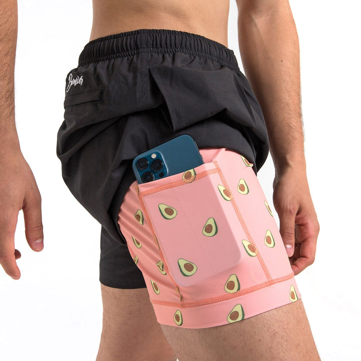 Performance Gym Short + Compression Liner - Black by Bermies Swimwear