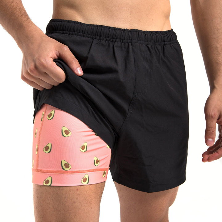 Performance Gym Short + Compression Liner - Black by Bermies Swimwear