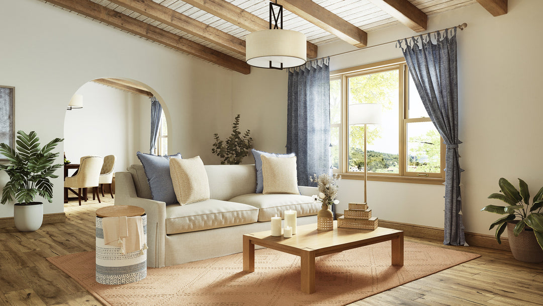 Chambray Linen Curtain with Tassels by Anaya